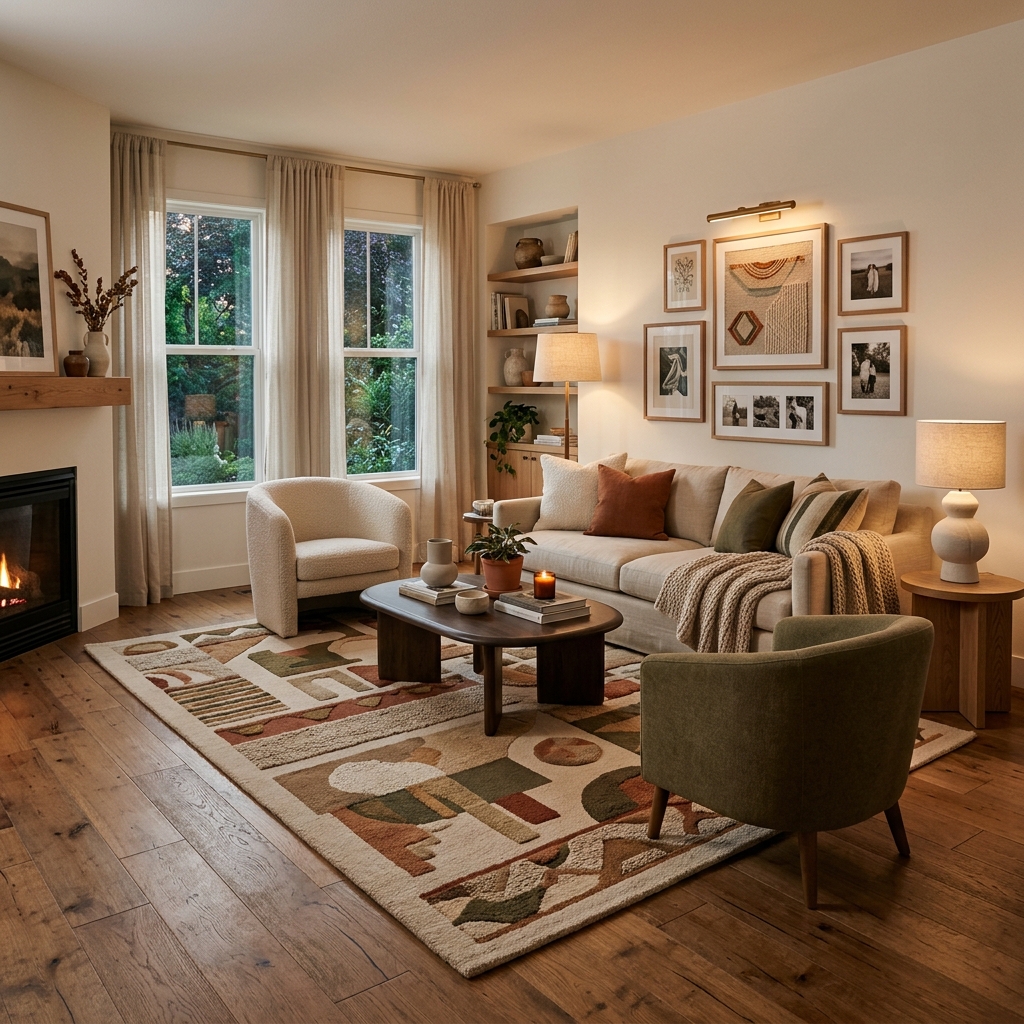 Home interior custom tufted rug